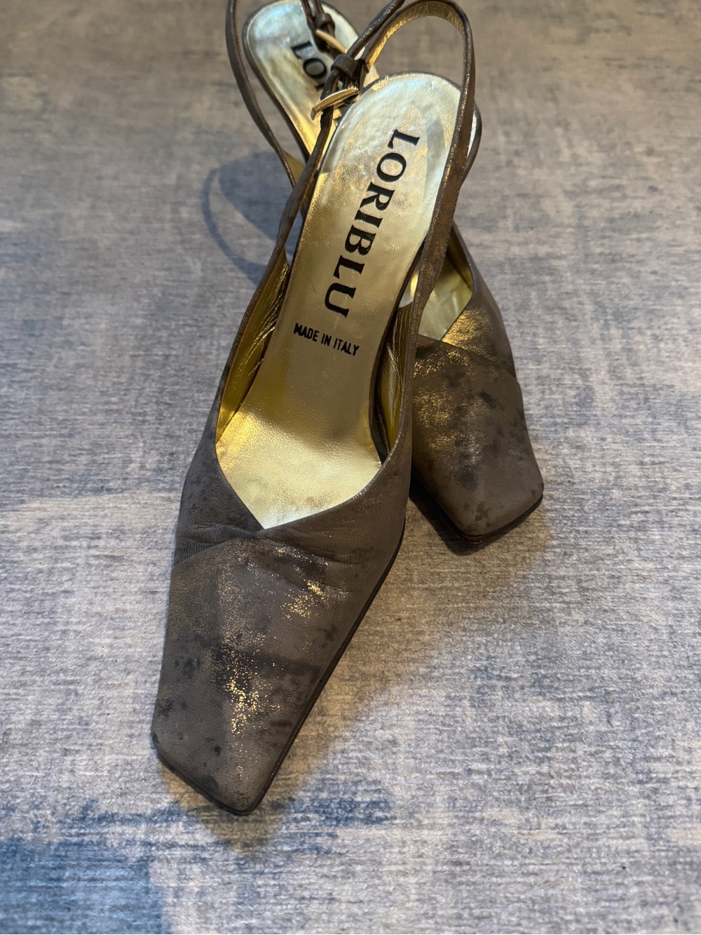 Loriblu Women's Metallic Suede Slingback Pumps